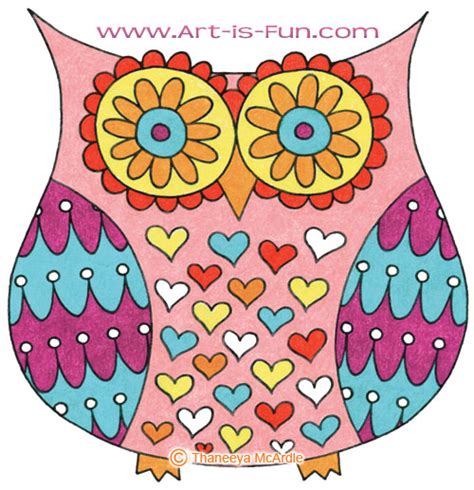 How to Draw an Owl: Learn to Draw a Cute Colorful Owl in this Easy Step-by-Step Drawing Lesson ...