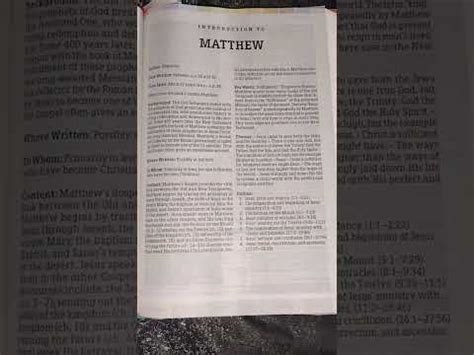 Introduction of the book of Matthew KJV - YouTube