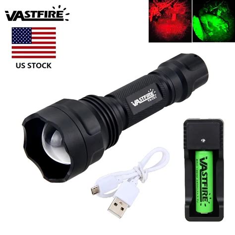 400 Yard Powerful LM Waterproof hunting Flashlight Green/Red Light ...