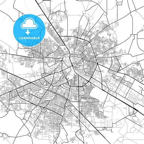 Vector PDF map of Ludhiana, India - HEBSTREITS