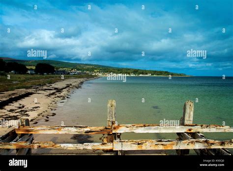 Golspie Beach and its old Pier, Golspie, Sutherland Stock Photo - Alamy