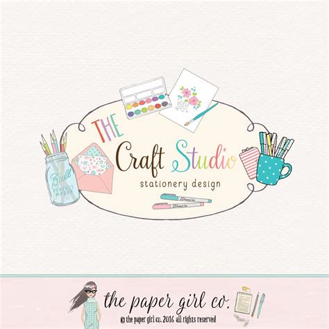 craft shop logo paper shop logo art teacher logo planner shop