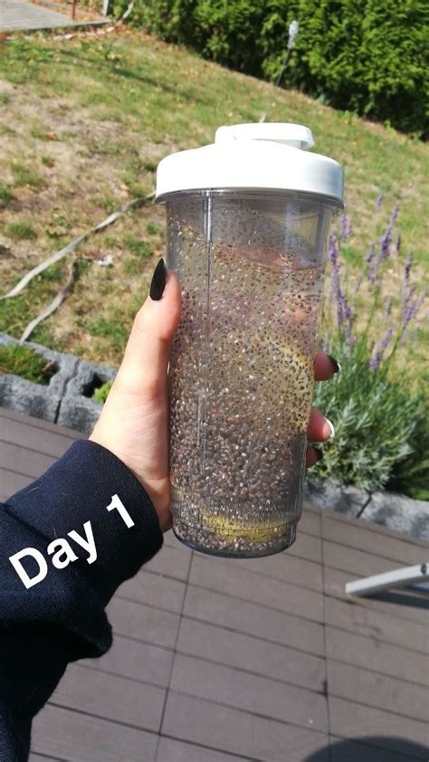 After the meal: 🍋Chiaseeds-Water 🍋 ️1 1/2 TBSP Chia seeds ️1,2L Water ...