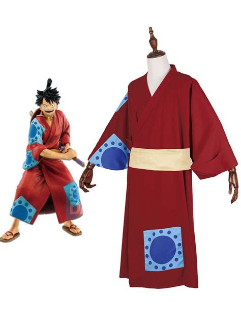 One Piece Wano Country Monkey Luffy Cosplay Costume Kimono Tenues Halloween Carnaval Costume ...