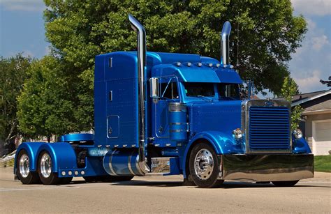 HD wallpaper: Blue, Street, Truck, Peterbilt