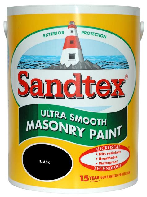 Sandtex Ultra smooth Black Masonry paint, 5L | Departments | DIY at B&Q