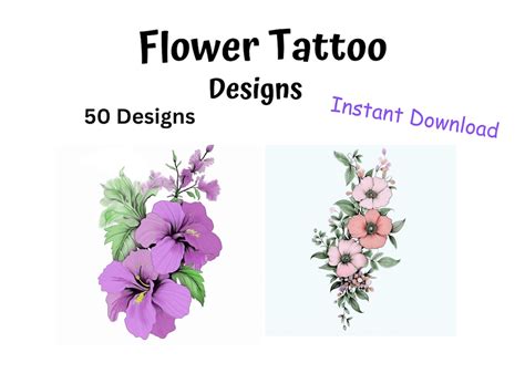 Flower Tattoo Designs, Flower Tattoos, Tattoos, Body Art - Etsy