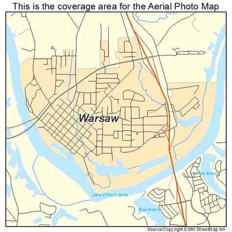 Aerial Photography Map of Warsaw, MO Missouri