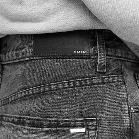AMIRI High Rise Wide Leg Jeans Aged Black | END.