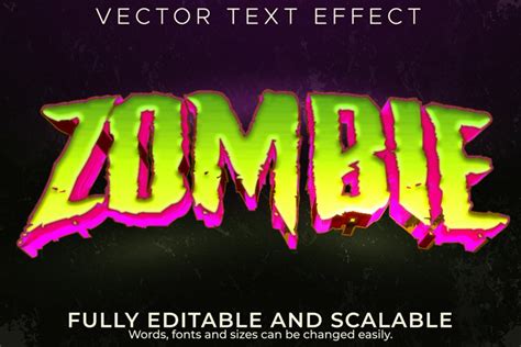 Horror zombie text effect, editable monster and scary text