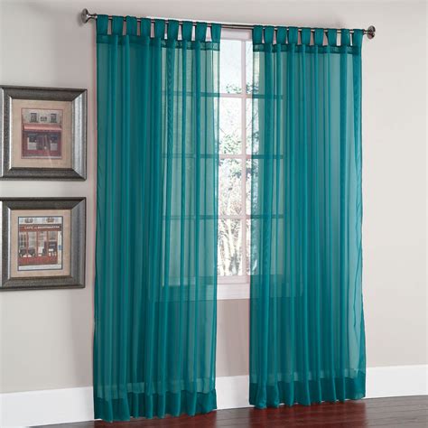 BrylaneHome® Studio Voile Tab-Top Panel | Curtains living room, Teal kitchen curtains, Turquoise ...