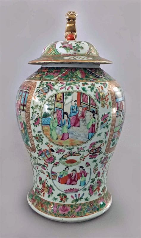 Antique Chinese Large Famille Rose Vase with Lid For Sale at 1stDibs ...