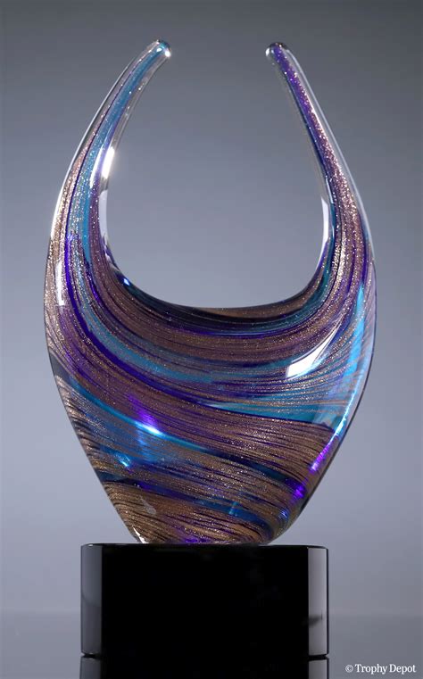 Dual Rising Art Glass Award - Trophy Depot