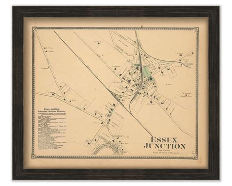 ESSEX JUNCTION Vermont 1869 Map - Etsy in 2022 | Vermont, Map, Essex