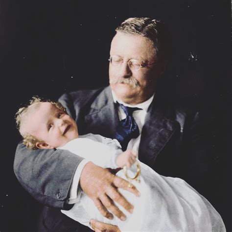 Theodore Roosevelt holding his Grandson, Kermit Roosevelt Jr., 1916 ...