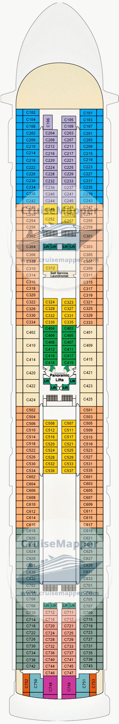 Pacific Encounter deck 23 plan | CruiseMapper