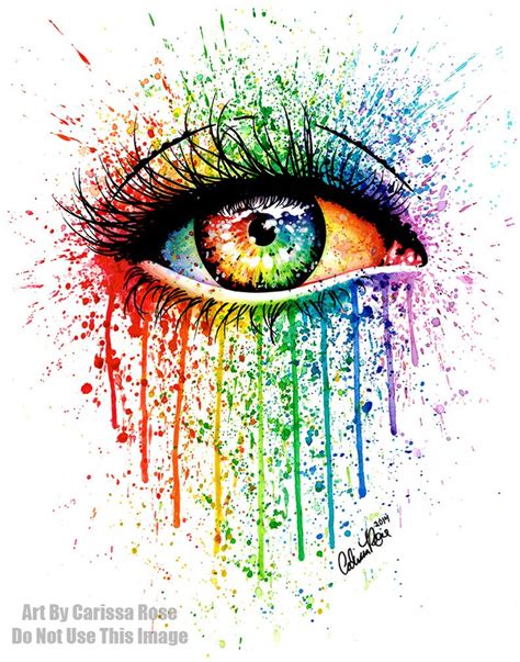 Signed Art Print Rainbow Eye Painting Pop Art Colorful Eye | Etsy