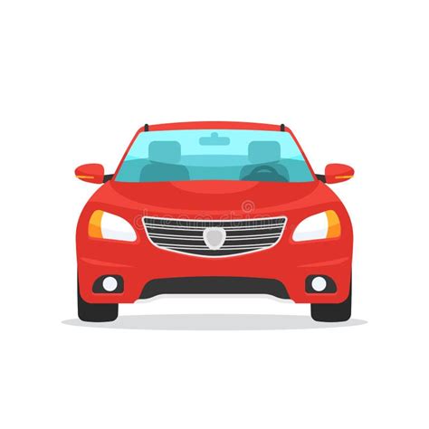 Red car front view stock vector. Illustration of light - 101748768