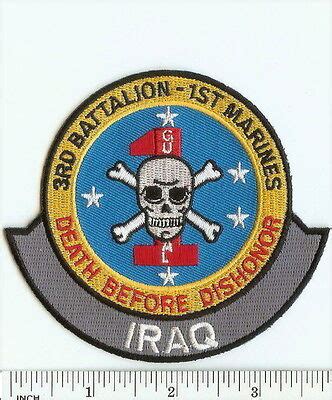 USMC 3d Bn/1st Mar IRAQ patch ! 3rd Battalion/1st Marines for OIF ...