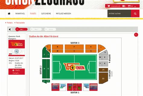 Stadium plan - Union in Englisch