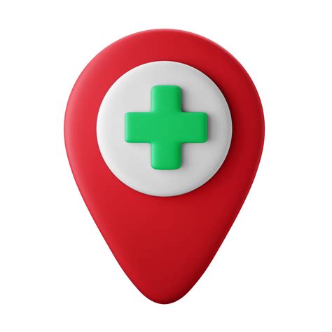 hospital location mark on map 3d icon illustration 11019352 PNG