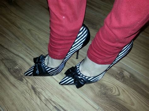 Black & White Striped Shoes | Striped shoes, Shoes, Heels