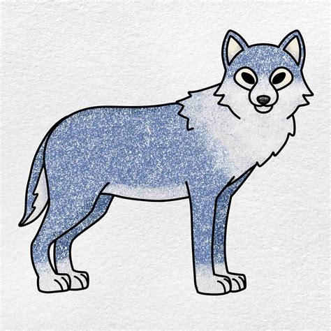 How to Draw a Wolf (easy) - HelloArtsy