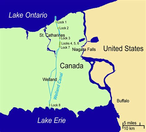 Map of the Welland Canal - Mapsof.Net