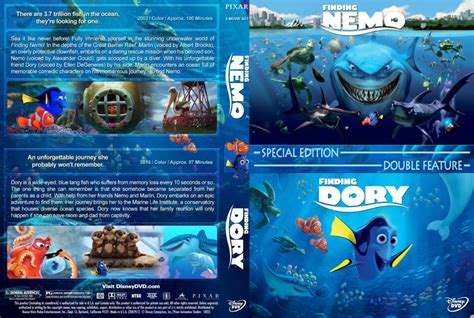 Finding Nemo / Finding Dory Double Feature dvd cover (2003-2016) R1 Custom