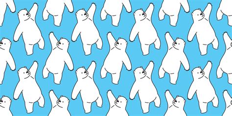 Bear seamless pattern panda polar bear isolated teddy vector wallpaper ...