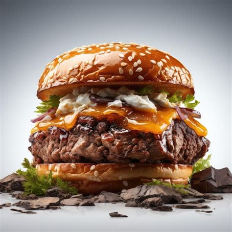 Premium AI Image | photo of a delicious beef and cheese burger