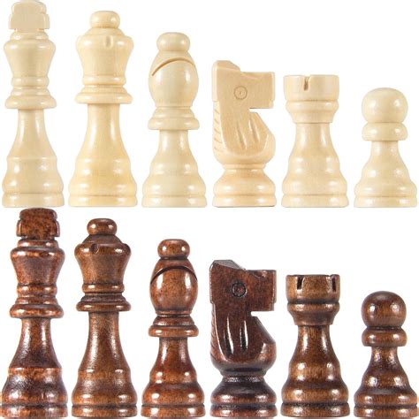 Buy AMEROUS Wooden Chess Pieces Only, 32 Pieses / 3.05" King/Storage ...