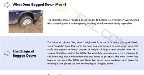 "Bogged Down" Meaning with Helpful Examples • 7ESL