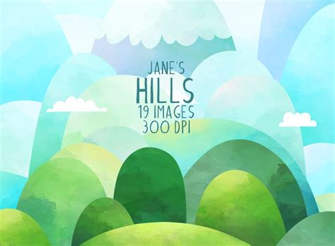 Watercolor Hills Clipart | Illustrations ~ Creative Market