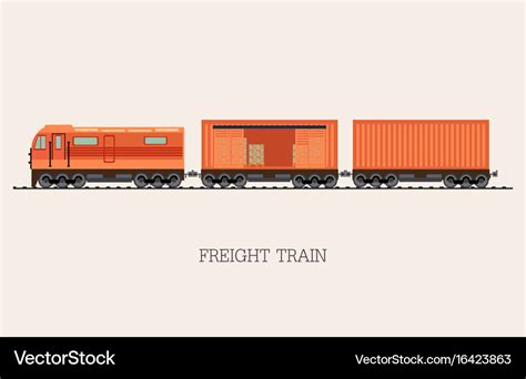 Freight train cargo cars isolated on background Vector Image