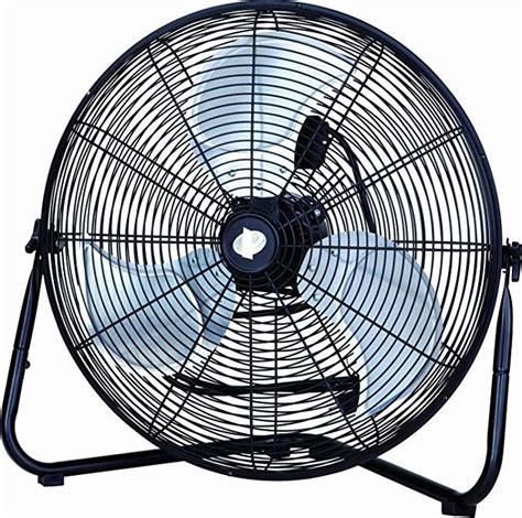 PMX 20" High Velocity Floor Fan, Metal, black (HV-20K) (black),fan, floor fan, electric fan ...