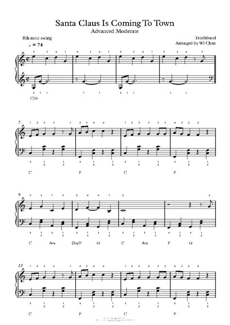 Santa Claus Is Coming To Town by Traditional Sheet Music & Lesson ...