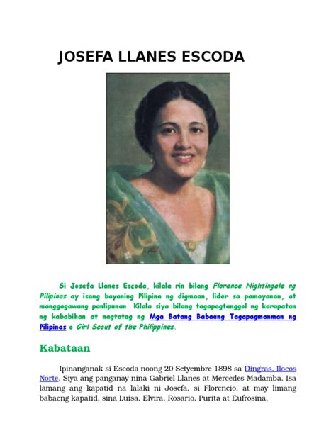 Talambuhay Ni Josefa Llanes Escoda | PDF