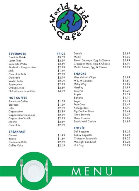 World Wide Cafe Menu, Menu for World Wide Cafe, Airport: MIA, Miami ...