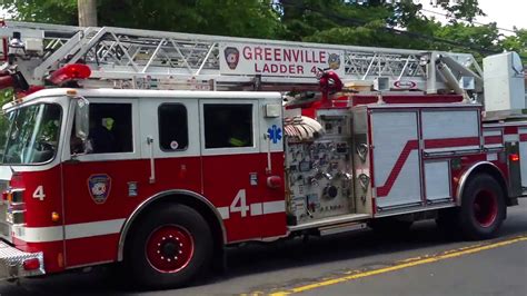 Greenville Fire Department Ladder 4 - YouTube