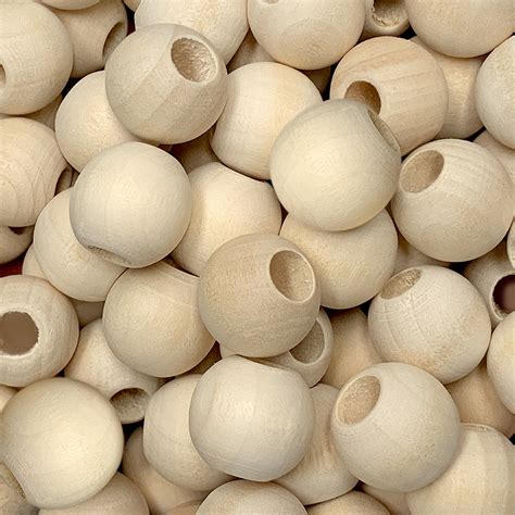 16mm Wholesale Round Unfinished Wood Beads at CraftySticks