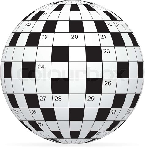 A blank crossword vector in form world globe | Stock vector | Colourbox