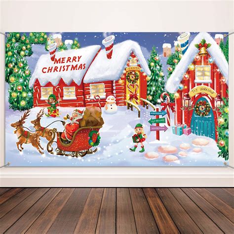 Buy Christmas Decoration Supplies, Extra Large Fabric North Pole Wall ...