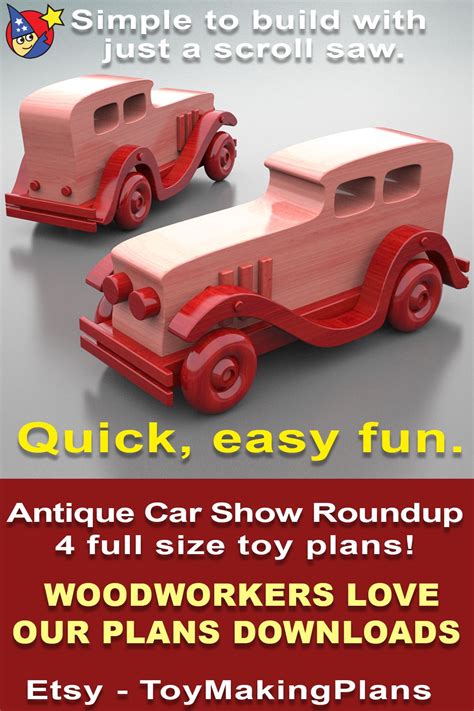 Antique Show Toy Car Roundup Wood Toy Plans & Patterns PDF | Etsy in 2021 | Wood toys, Wood toys ...