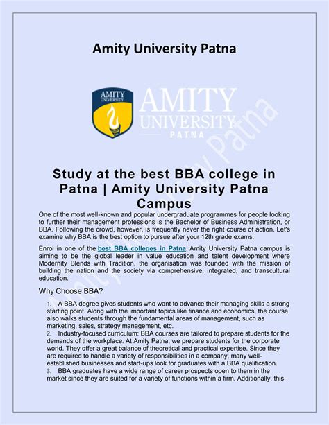 Amity University Patna Campus offers the best BBA college in Patna. by amityuniversity patna - Issuu