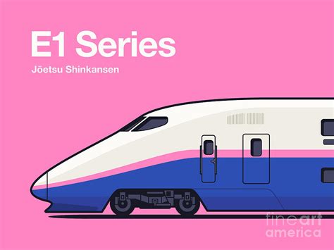 E1 Series Shinkansen Bullet Train Side Digital Art by Organic Synthesis - Pixels