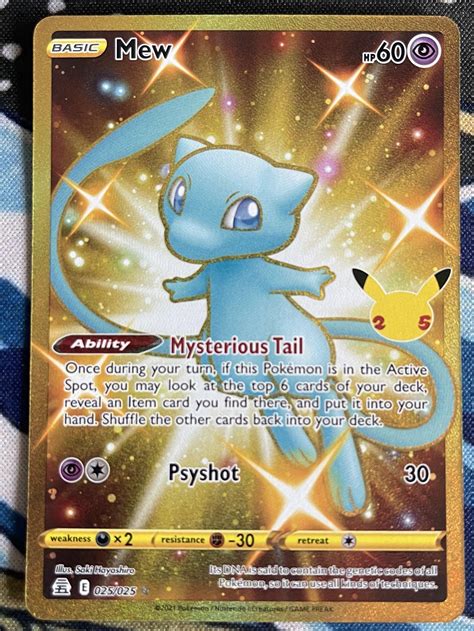 Pokémon TCG Celebrations Gold Shiny Mew Full Art Secret Rare 25th 025/025 - lagoagrio.gob.ec