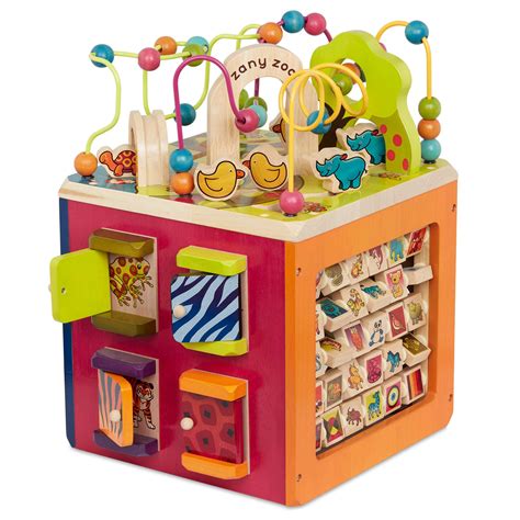 B Toys – Zany Zoo Wooden Activity Cube – Toddler Activity Center for Kids 1 Year +- Buy Online ...