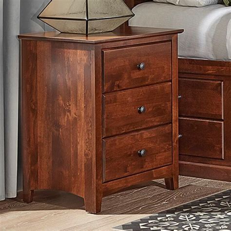 Archbold Furniture Shaker Bedroom Night Stand with 3 Drawers | Belfort ...