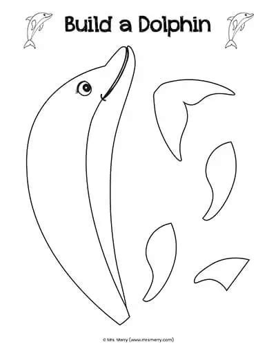 Make a Dolphin Craft Printable | Mrs. Merry | Dolphin craft, Dolphins, Sea animal crafts